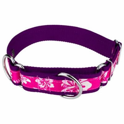 Country Brook Petz | 1 1/2 Inch Pink Hawaiian Exclusive Martingale Dog Collar