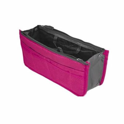 Women\'s Multiple pockets Travel Cosmetic Insert Handbag Pouch Bag Organizer - Pretty Pink 1 Unit