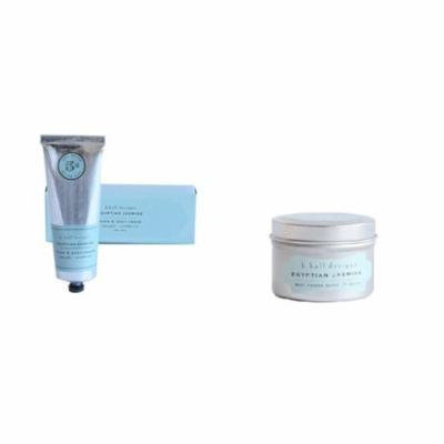 K Hall Egyptian Jasmine Hand & Body Cream and Peony Travel Candle