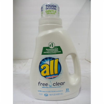 Purity All Liquid Laundry Detergent, Free Clear for Sensitive Skin, 46.5 oz-Pack of 2