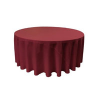 LA Linen TCpop132R-CranberryP28 Polyester Poplin Tablecloth Cranberry - 132 in. Round