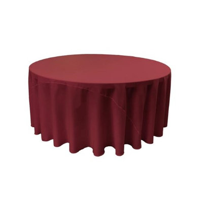 LA Linen TCpop132R-CranberryP28 Polyester Poplin Tablecloth Cranberry - 132 in. Round
