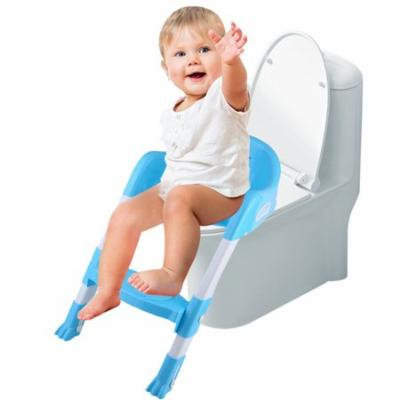 CLEARANCE Potty Ladder Potty Trainer Toilet Seat Kids Toddler Potty Training Toilet Trainer Safety Seat Chair Step Ladder(BLUE)