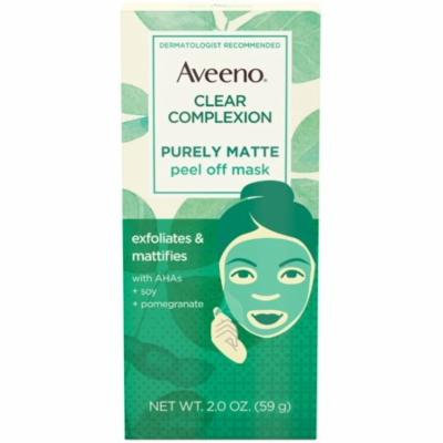 3 Pack - AVEENO Clear Complexion Pure Matte Peel Off Face Mask with Alpha Hydroxy Acids, Soy & Pomegranate for Clearer-L