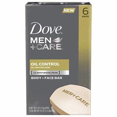 Dove Men+care Body And Face Bar Oil Control 4 Oz 6 Bar (Pack Of 2)