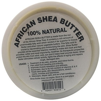 afrikaimports Organic African Shea Butter, 100% natural, White, 16 oz.