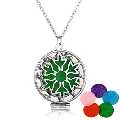 Lucky Star Aromatherapy Essential Oil Diffuser Pendant Necklace Hollow Perfume Photo Locket Necklace