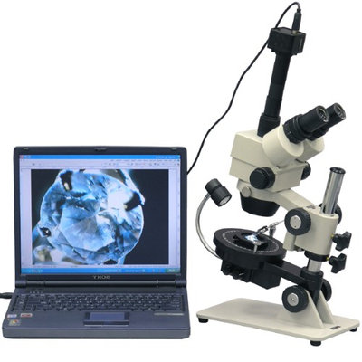 Amscope 3.5X-90X Jewel Gem Stereo Zoom Microscope with 9MP Camera