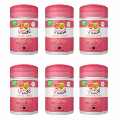 Yes To Grapefruit correct and repair pore perfection night treatment 1.7 oz (6 Pack) + Yes to Tomatoes Moisturizing Single Use Mask