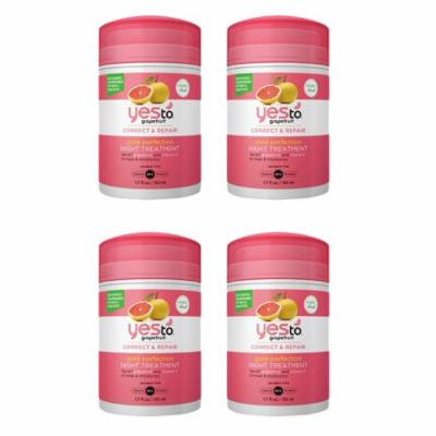 Yes To Grapefruit correct and repair pore perfection night treatment 1.7 oz (4 Pack) + Yes to Tomatoes Moisturizing Single Use Mask