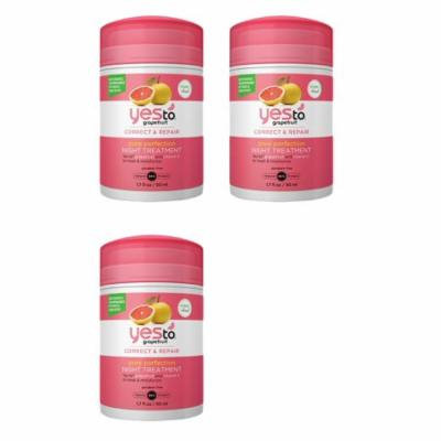Yes To Grapefruit correct and repair pore perfection night treatment 1.7 oz (3 Pack) + Yes to Tomatoes Moisturizing Single Use Mask