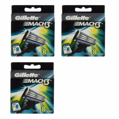 Gillette Mach3 Refill Cartridges, 8 Count (Pack of 3) + Yes to Tomatoes Moisturizing Single Use Mask