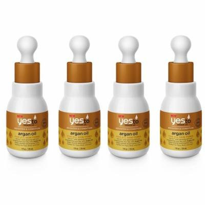 Yes To Miracle Oil Brighten and Condition Argan Oil for All Skin Types, 1 Oz (Pack of 4) + Yes to Coconuts Moisturizing Single Use Mask
