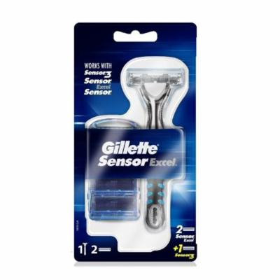 Gillette Sensor Excel Razor w/ 2 Sensor Excel Cartridges & 1 Sensor3 Cartridge + Yes to Coconuts Moisturizing Single Use Mask