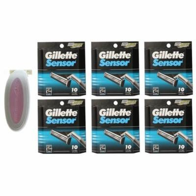 Sensor Excel Women's Compatible Razor (Pink) + Gillette Sensor Razor Refill Cartridges 10 ct (Pack of 6) + Yes to Coconuts Moisturizing Single Use Mask