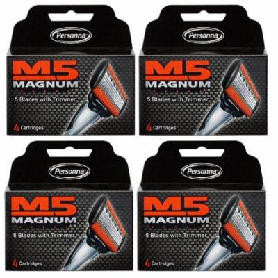 Personna M5 Magnum 5 Refill Razor Blade Cartridges, 4 ct. (Pack of 4) + Yes to Coconuts Moisturizing Single Use Mask