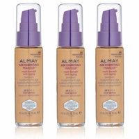Almay Age Essentials Makeup Multi Benefit Anti Aging, Medium Warm #160 (Pack of 3) + Yes to Coconuts Moisturizing Single Use Mask