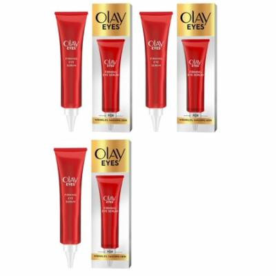 Olay Eyes Firming Eye Serum for Wrinkles and Sagging Skin, 0.5 oz (15 ml) (Pack of 3) + Yes to Tomatoes Moisturizing Single Use Mask