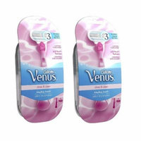 Gillette Venus Close & Clear Original Razor with 2 Refill Blades (Pack of 2) + Yes to Coconuts Moisturizing Single Use Mask