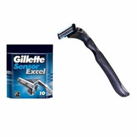Compatible Razor Handle + Gillette Sensor Excel Refill Razor Blade Cartridges, 10 Ct + Yes to Coconuts Moisturizing Single Use Mask