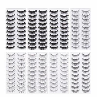 Natural Fake Eyelashes 8-Style Thick Long Eye Lashes for Women Lady Teenager Girls 80 Pairs