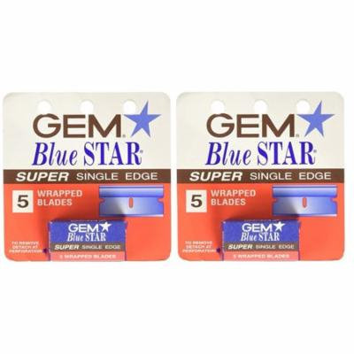 GEM Blue Star Super Single Edge, 5 Ct. (Pack of 2) + Yes to Tomatoes Moisturizing Single Use Mask