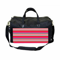 Pink Stripes Large Black Duffel Style Diaper Baby Bag
