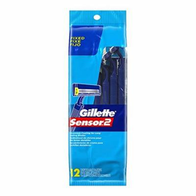 5 Pack Gillette Sensor2 Chromium Coated Disposable Razors, 12ct Each