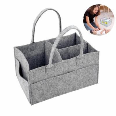 Genenic Travel Baby Diaper Bag Nursery Storage Bin Folding Car Organizer for Diapers,Baby Toys,Wipes with Separable Lattice