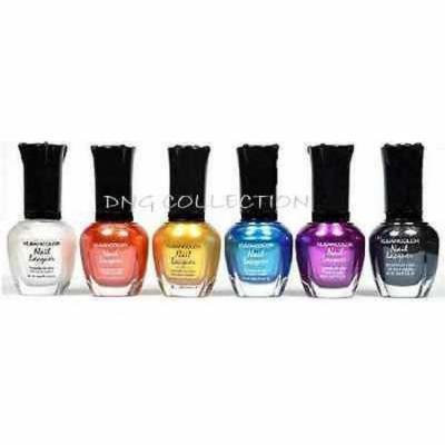 LWS LA Wholesale Store 6 PCS New Kleancolor FULL SIZE METALLIC Nail Polish Color Lot White Black KCN701