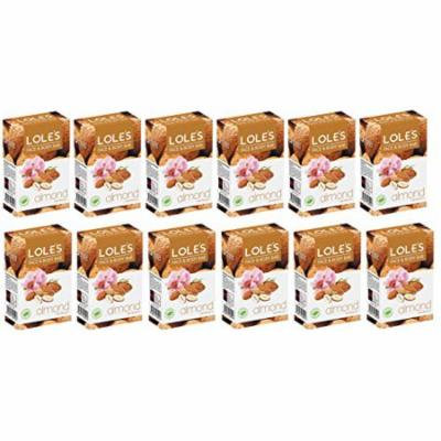 LOLE'S Premium 100% Pure Natural Soap with Almond - Face and Body Care Beauty Bar, Cleanse, Moisturize - Vitamin E, Paraben Free, SLS-Free, Fresh Touch, 100% Vegetable - PACK OF 12 (3.5 oz ea)