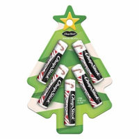 ChapStick Classic Skin Protectant Candy Cane Flavored Lip Balm Tube, 0.15 Ounce Each, Christmas tree Holiday Pack 5ct