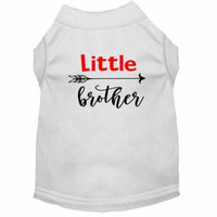 Little Brother Screen Print Dog Shirt White XL