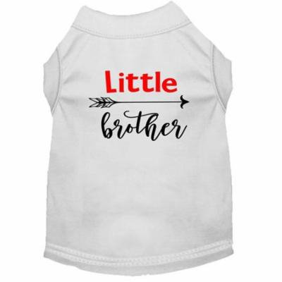 Little Brother Screen Print Dog Shirt White XL