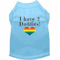 I have 2 Daddies Screen Print Dog Shirt Baby Blue XS