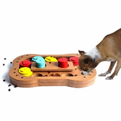Bone,Dog Paw Shape Interactive Wooden Dog Toys Food Feeder,Claw Bone Design Educational Dog Puzzle Toys IQ Training Game Plate