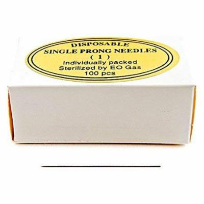 KP Permanent Makeup Disposable Single Prong Needles - Round (Box of 100 pieces) by KP
