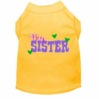 Big Sister Screen Print Dog Shirt Yellow Med