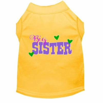Big Sister Screen Print Dog Shirt Yellow Med