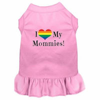 I Heart my Mommies Screen Print Dog Dress Light Pink 4X