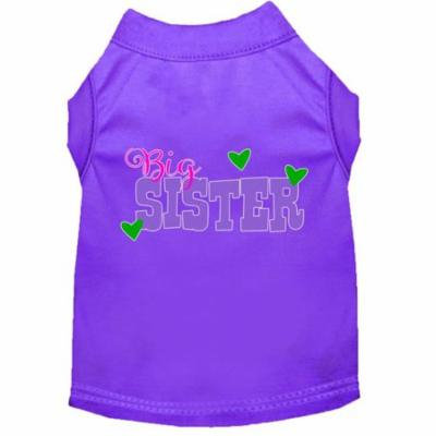 Big Sister Screen Print Dog Shirt Purple Med