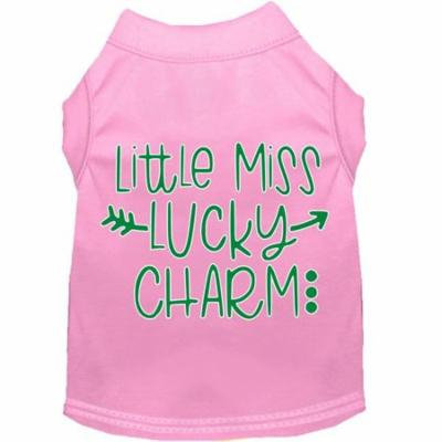Little Miss Lucky Charm Screen Print Dog Shirt Light Pink Med (12)