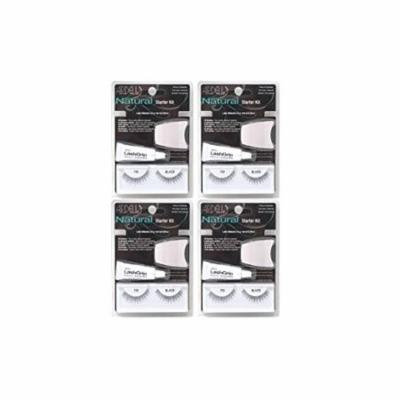 Pack of 4 ARDELL Starter Kit #110 Natural Black Eyelash w/Adhesive 0.09Oz Applicator