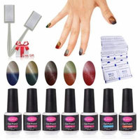 CLAVUZ Gel Nail Polish Sets 5pcs Color Changing Nail Polish Top and Base Coat with 50 pcs Remover Soak Off UV LED Nail Art Kit 8ml Fantastic Varnish Set C005