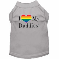 I heart my Daddies Screen Print Dog Shirt Grey XXXL