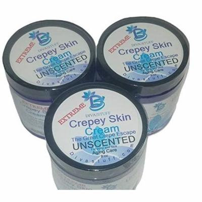Three Pack, Extreme Crepey Skin Body & Face Cream With Hyaluronic Acid, Alpha Hydroxy and More, by Diva Stuff (Unscented)