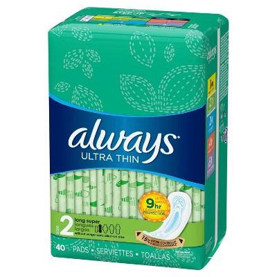Always Ultra pads Non-wing Super - 40ct