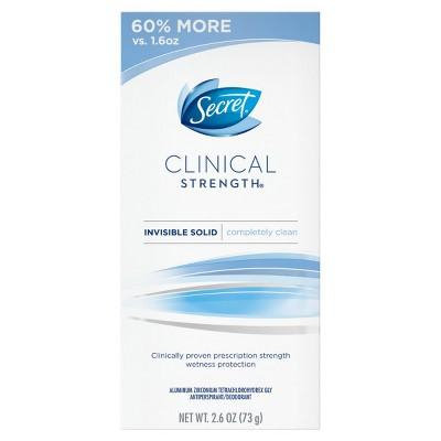 Secret Clinical Strength Completely Clean Invisible Solid Antiperspirant and Deodorant - 2.6oz