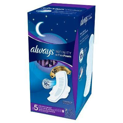 Always Infinity Extra Heavy Overnight Pads with Wings - 24ct