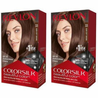 (2X) REVLON COLORSILK # 33 DARK SOFT BROWN HAIR COLOR